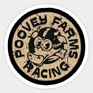 Vintage Poovey Farms Racing Sticker